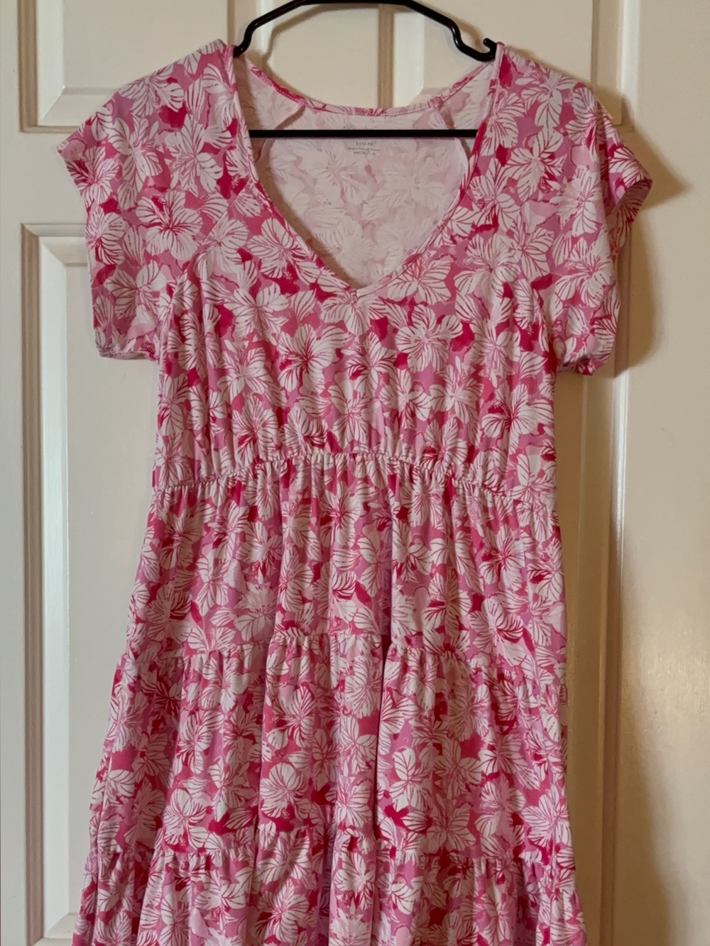 Pink Floral Tiered Girls' Dress